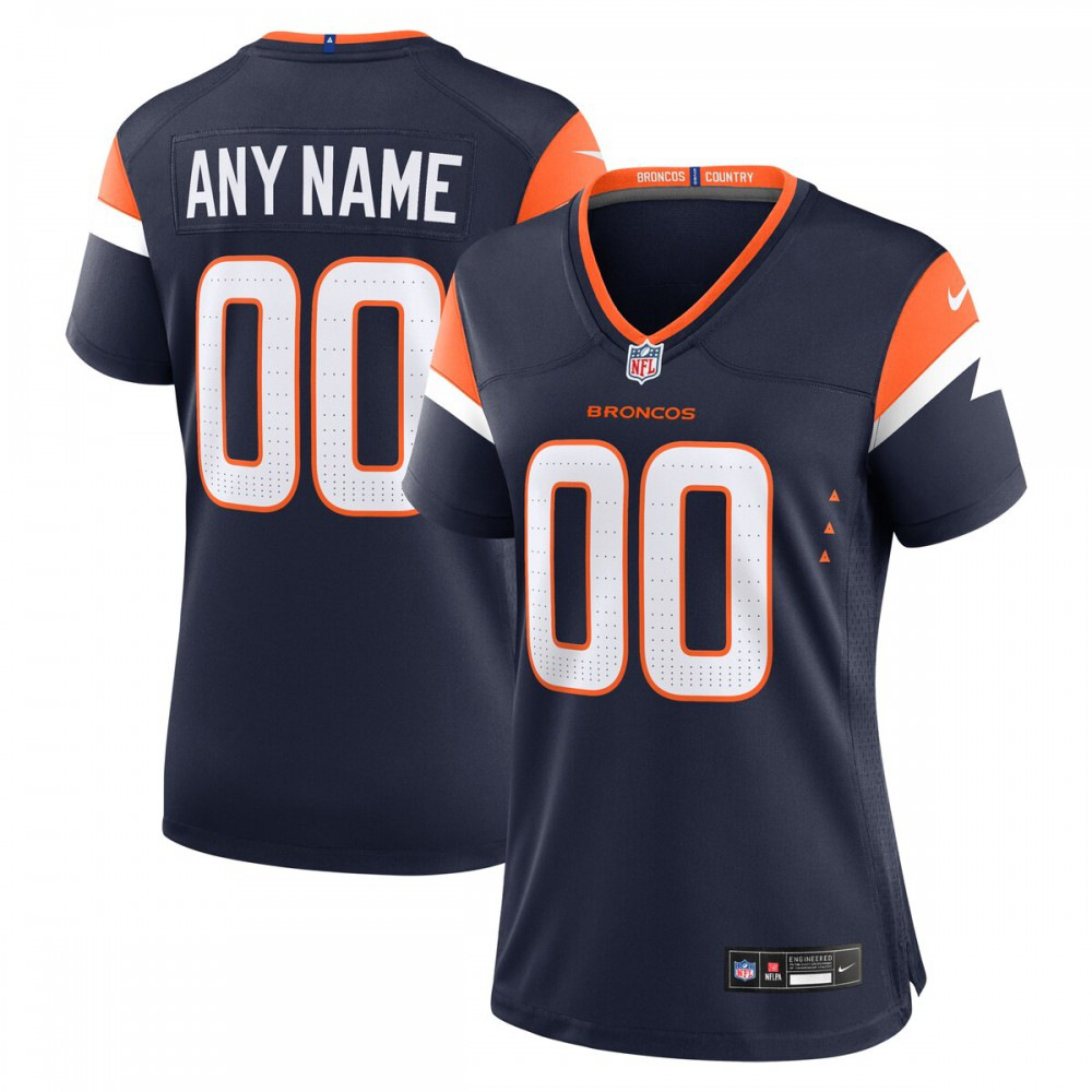 Denver Broncos Nike Women's Alternate Custom Game Jersey - Navy-GridironStore